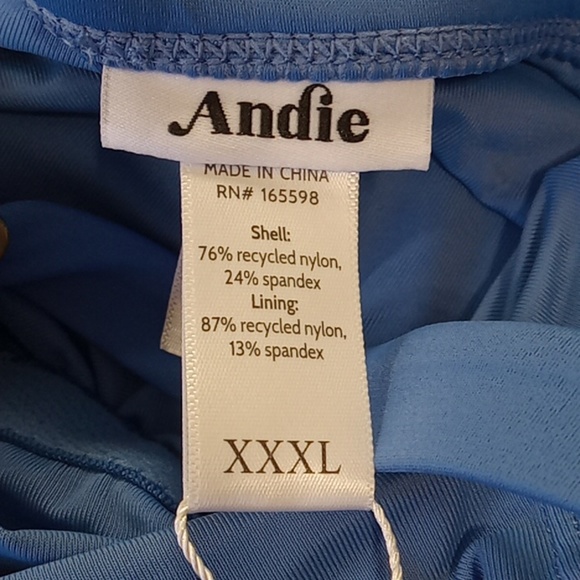 NEW Andie Bathing Suit XXXL HRZ Blue Swimwear The Amalfi One Piece 3XL - Picture 7 of 8